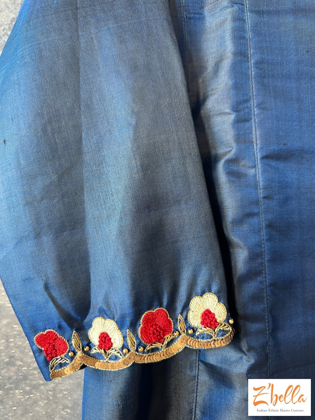 Navy Blue Kurt With Emroidery Kurti