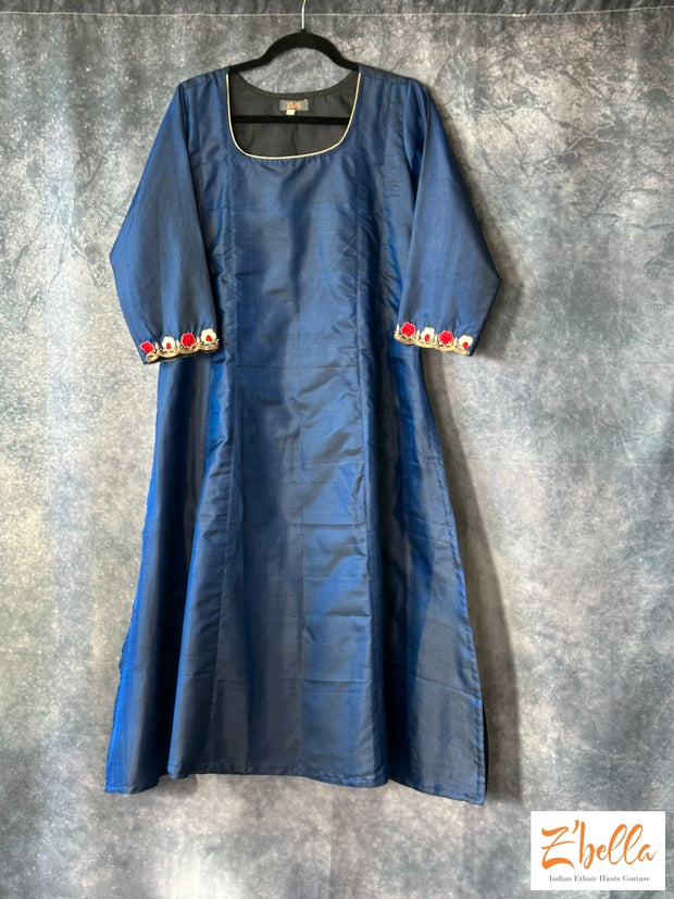 Navy Blue Kurt With Emroidery Kurti