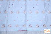 Off White And Red Combo Pure Chanderi Silk Hand Woven Saree With Stitched Blouse Saree