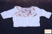 Off White Cotton Crop Top Blouse