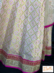 Offwhite Georgette Bandhini Lehanga With Dupatta Lehanga