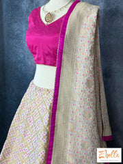 Offwhite Georgette Bandhini Lehanga With Dupatta Lehanga