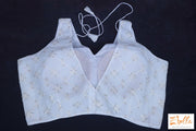 Offwhite Georgette Chikankari Blouse Blouse