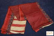 Orange Ajrak Modal Silk Saree No Bp Saree