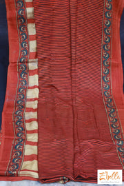 Orange Ajrak Modal Silk Saree No Bp Saree