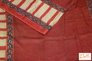 Orange Ajrak Modal Silk Saree No Bp Saree