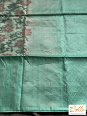 Pastel Greenikkat Silk Saree With Kancheevaram Light Blue Border Stitched Blouse Saree