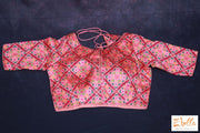 Peach Banaras Ikkat Blouse Blouse