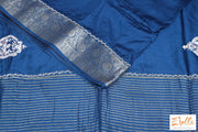 Peacock Blue Designer Saree With Bp Saree