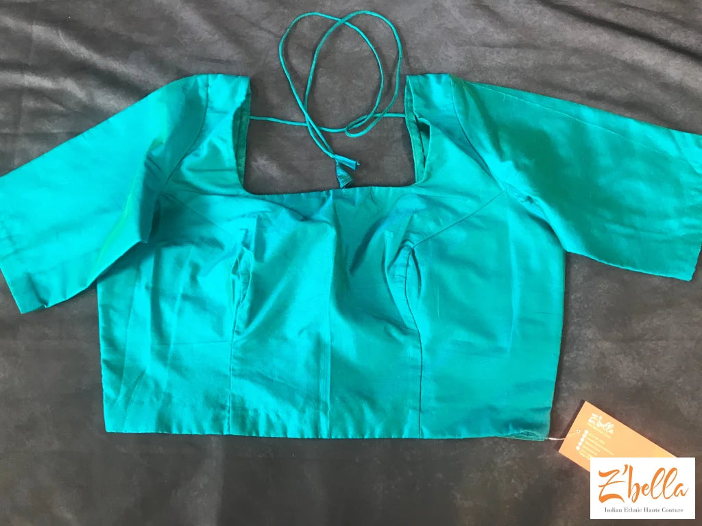 Peacock Green Silk Blouse Blouse