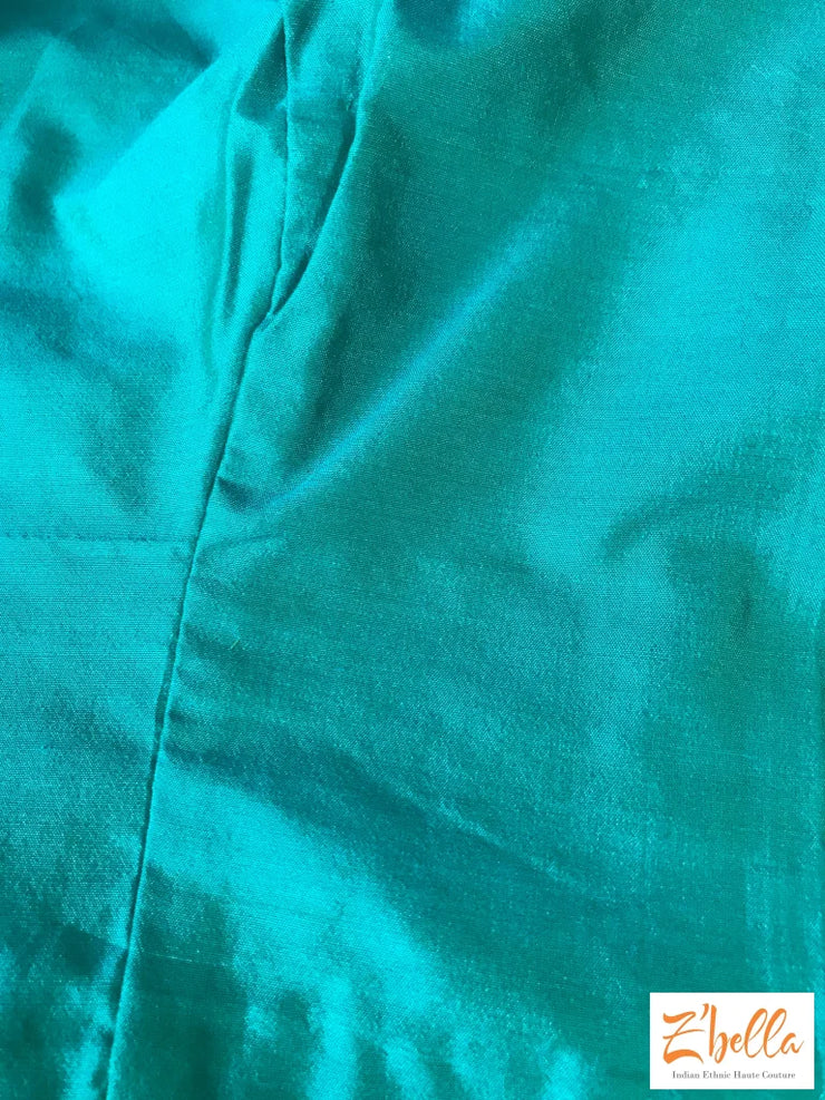 Peacock Green Silk Blouse Blouse