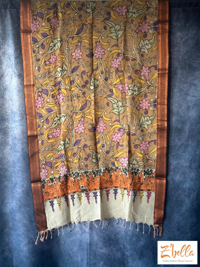 Pen Kalamkari Silk Cotton Dupatta Dupatta