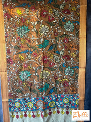 Pen Kalamkari Silk Cotton Dupatta Dupatta