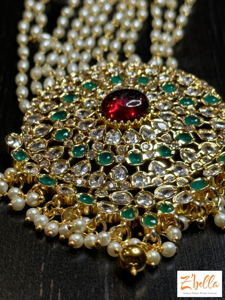 Pendant With Pearl Chain Earring Necklace