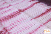 Pink And Brwon Combo Cotton Saree With Shibori Print Bp Saree
