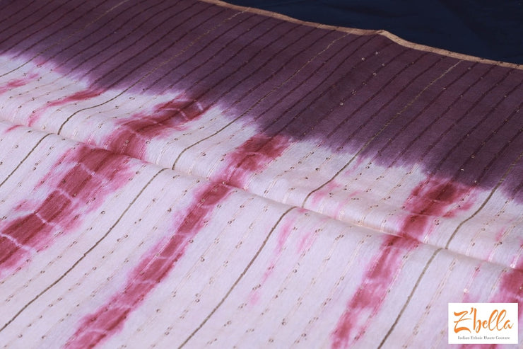 Pink And Brwon Combo Cotton Saree With Shibori Print Bp Saree
