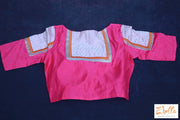 Pink And Orange Chanderi Silk Blouse Blouse