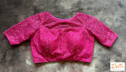 Pink Net Sequins Blouse Blouse