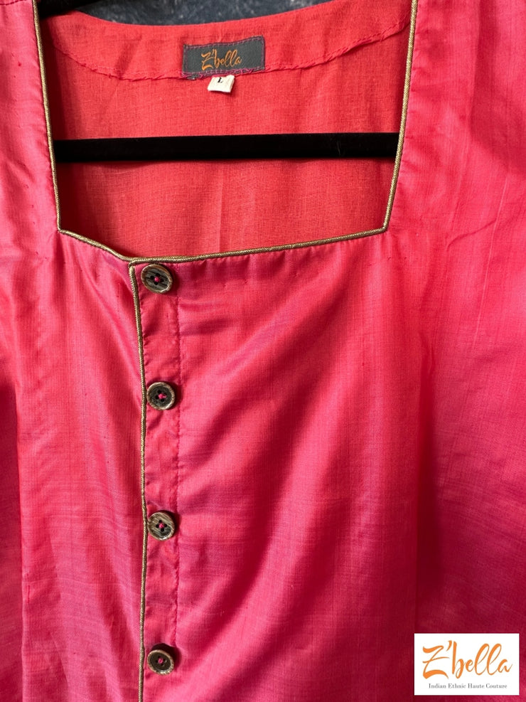 Pink Silk Kurti Kurti