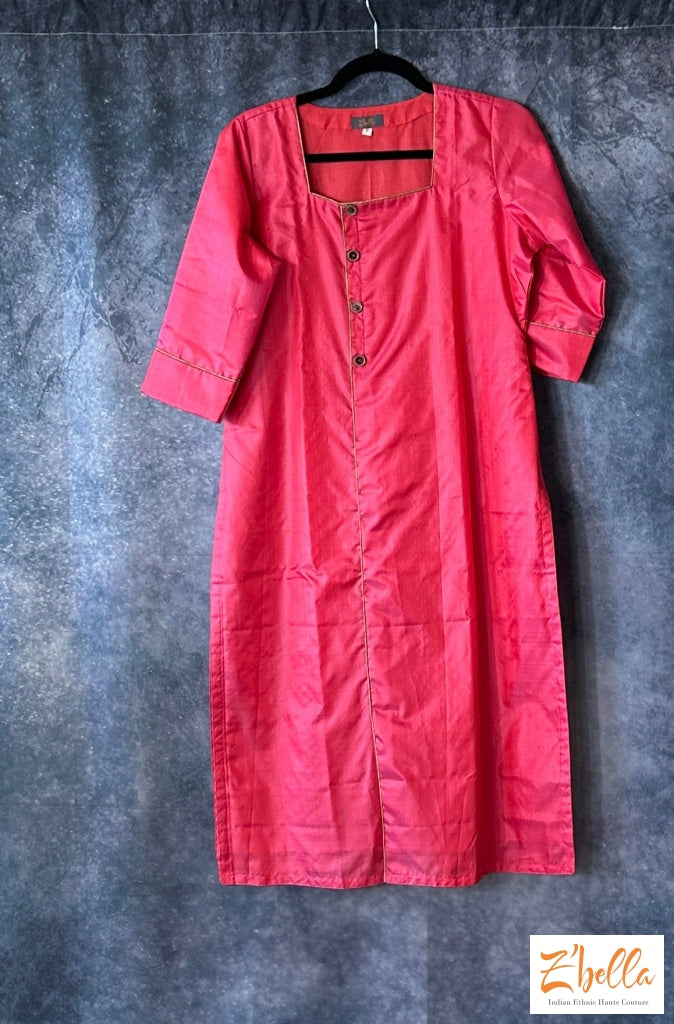 Pink Silk Kurti Kurti