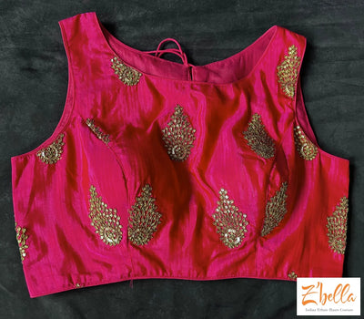 Pink Sleeveless Louse With Work Blouse