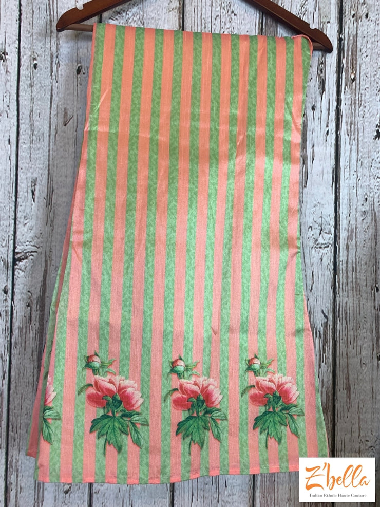 Pista Green Silk Top With Stone Work And Printed Palazzo Dupatta Salwar Suit