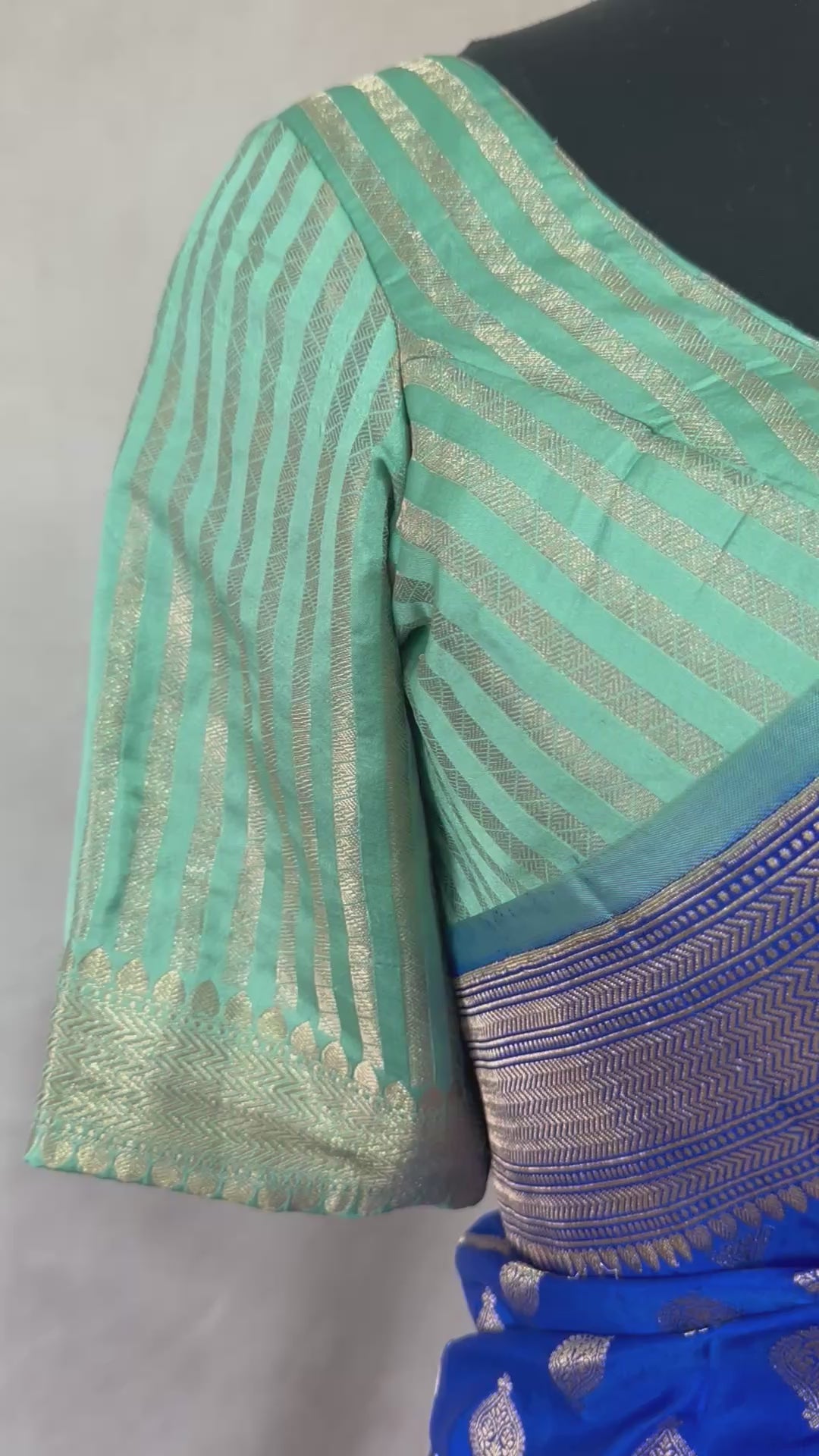 Pure katan banarsi saree with stitched blouse