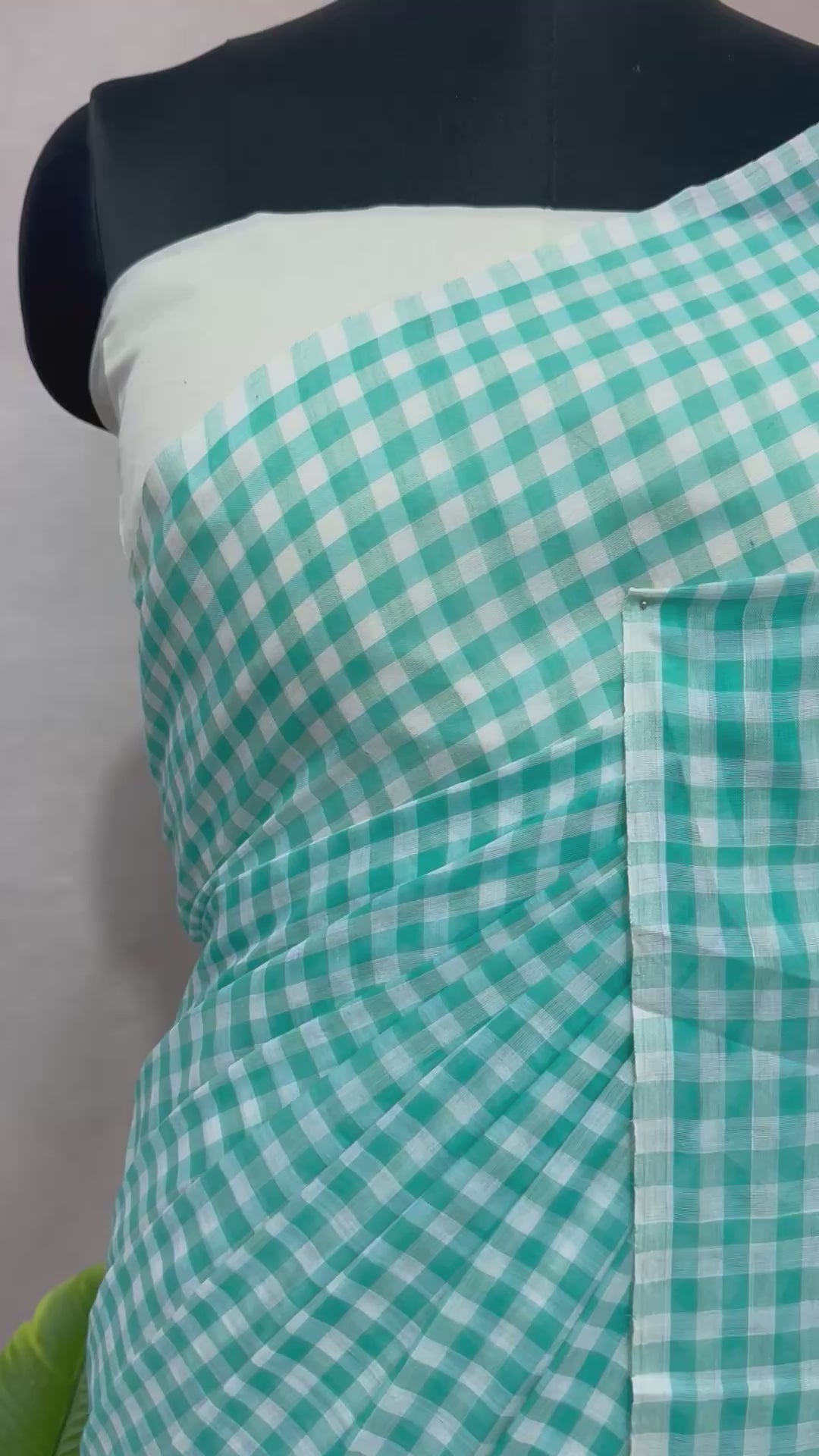 Mul cotton check saree