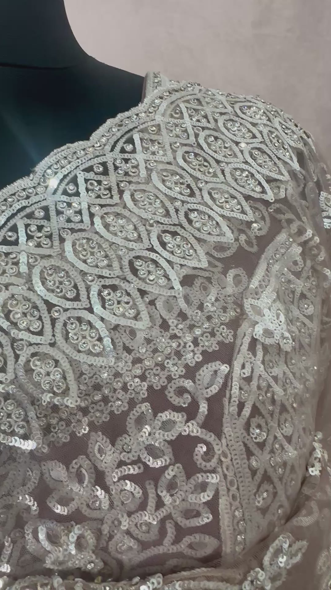 Heavy Embroidered Net Saree with stitched blouse and under skirt