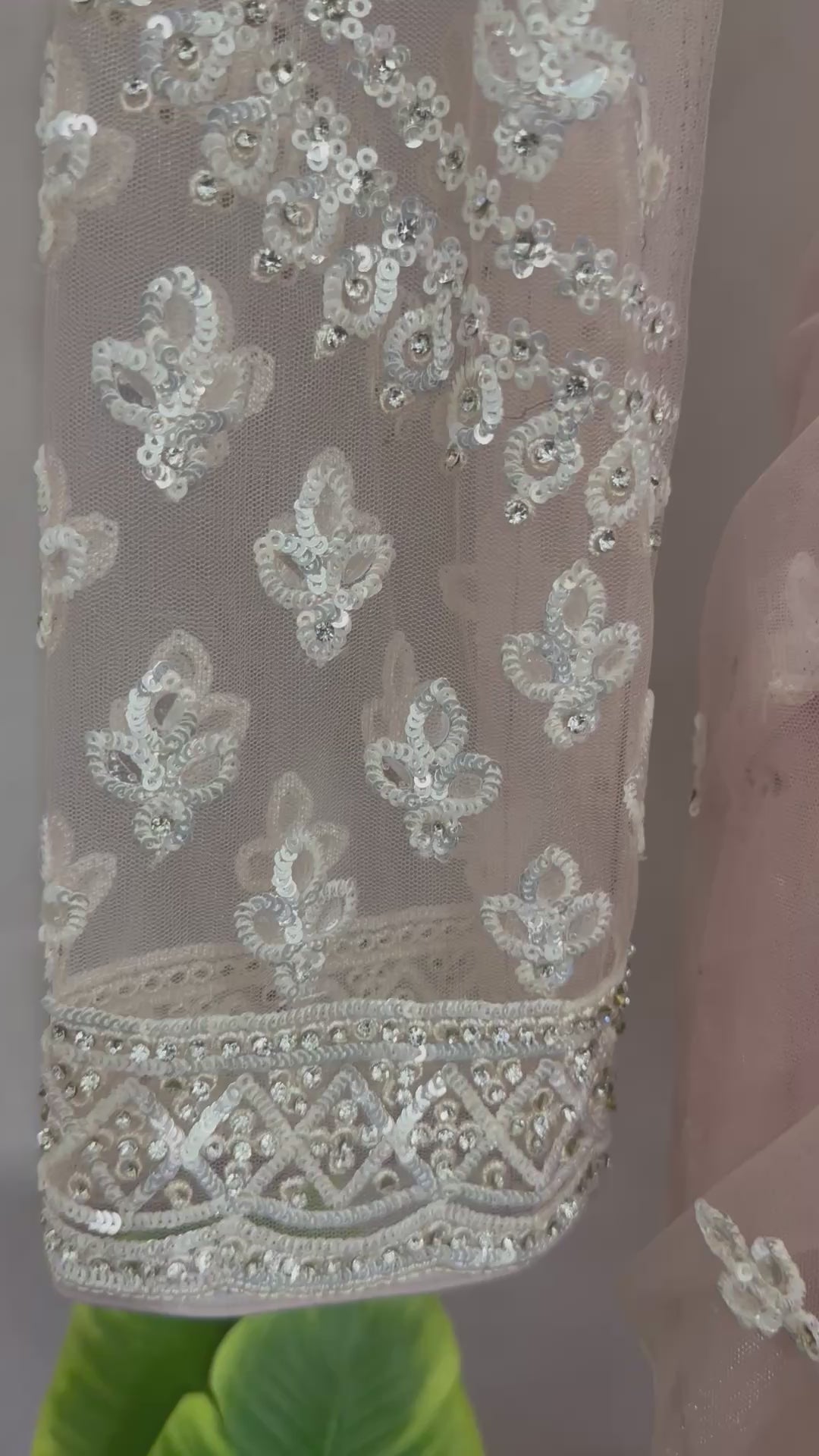 Heavy Embroidered Net Saree with stitched blouse and under skirt