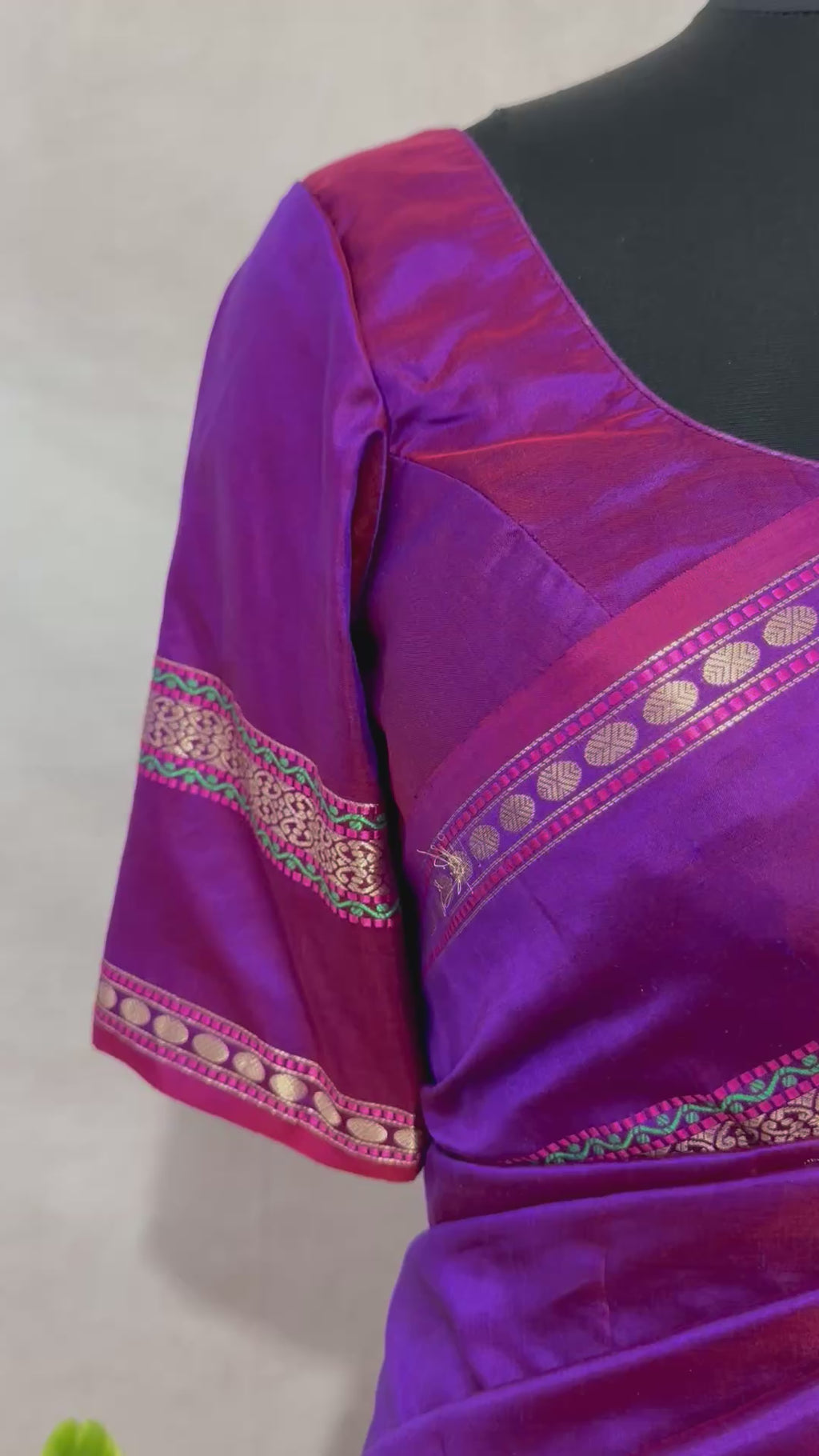 Handloom Pure katan banarsi soft silk saree with stitched blouse