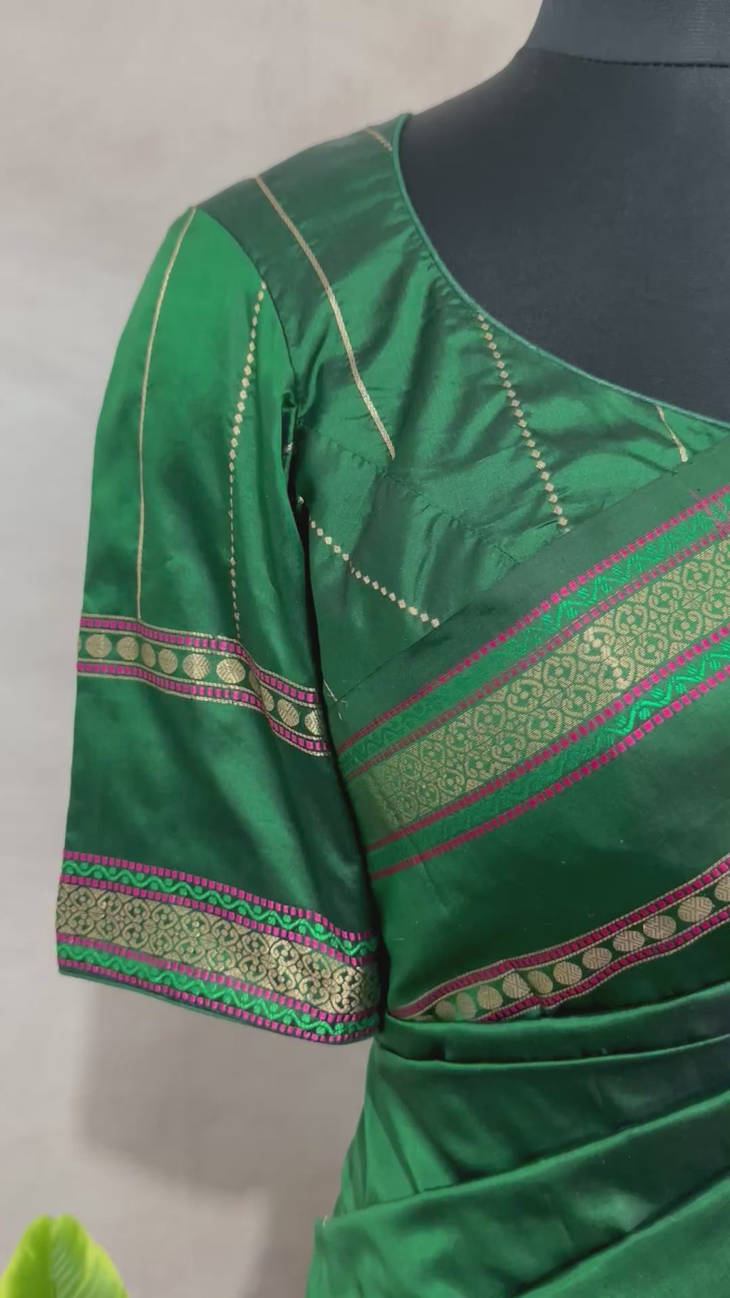 Handloom Pure katan banarsi soft silk saree with stitched blouse