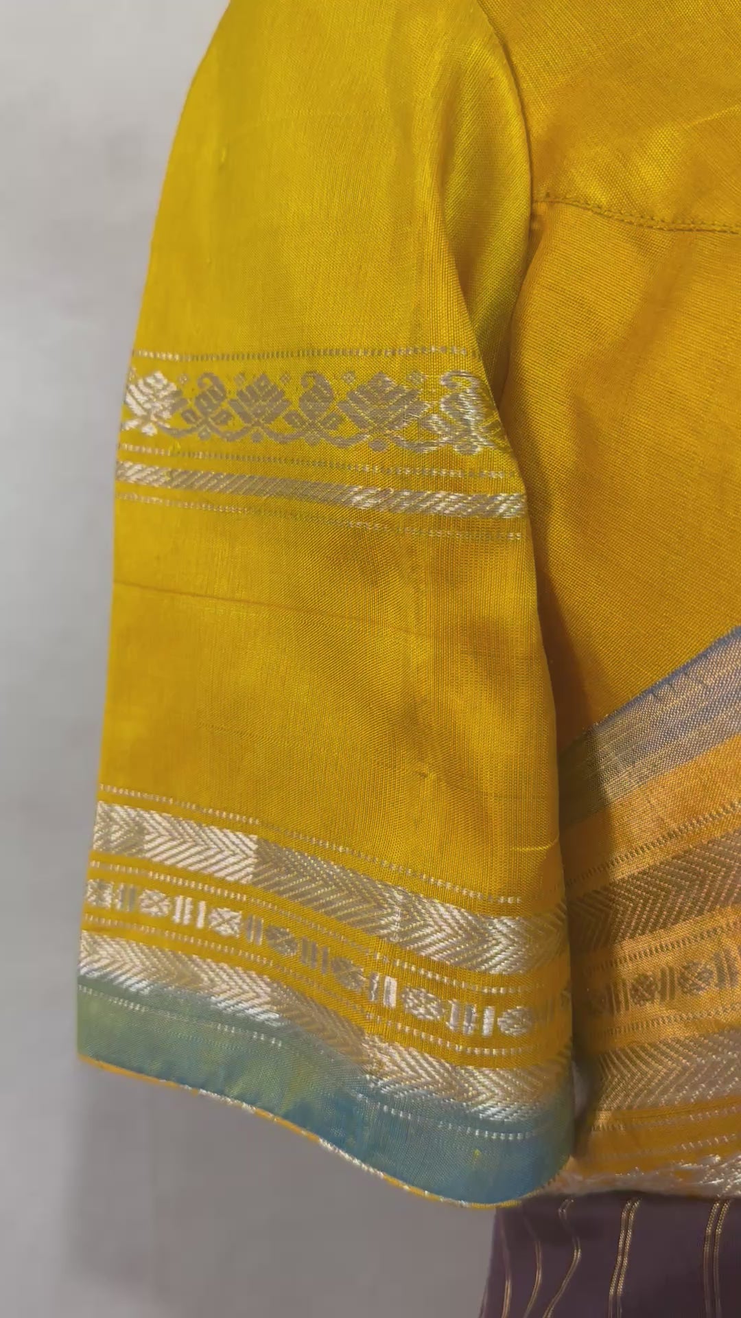 Handloom gadwal pure silk saree with muniya tissue border and stitched blouse
