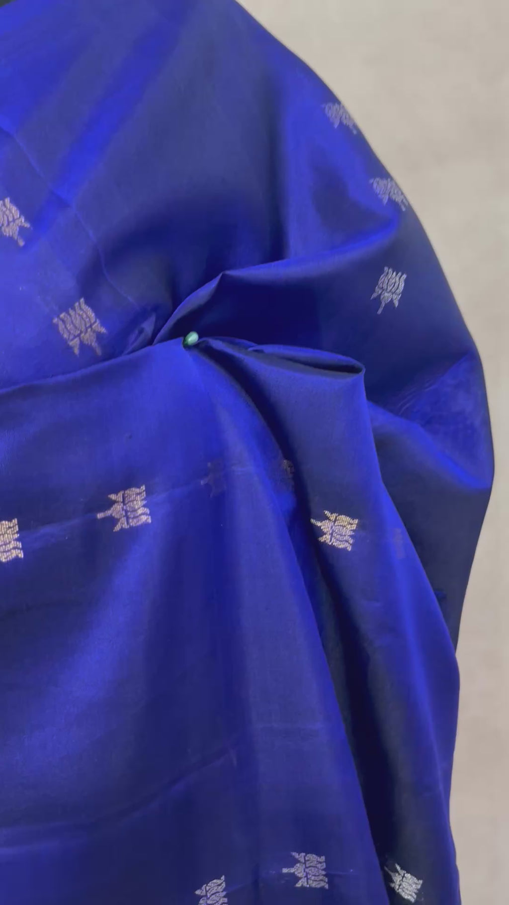 Blue pure Kanchivaram soft silk saree with stitched blouse