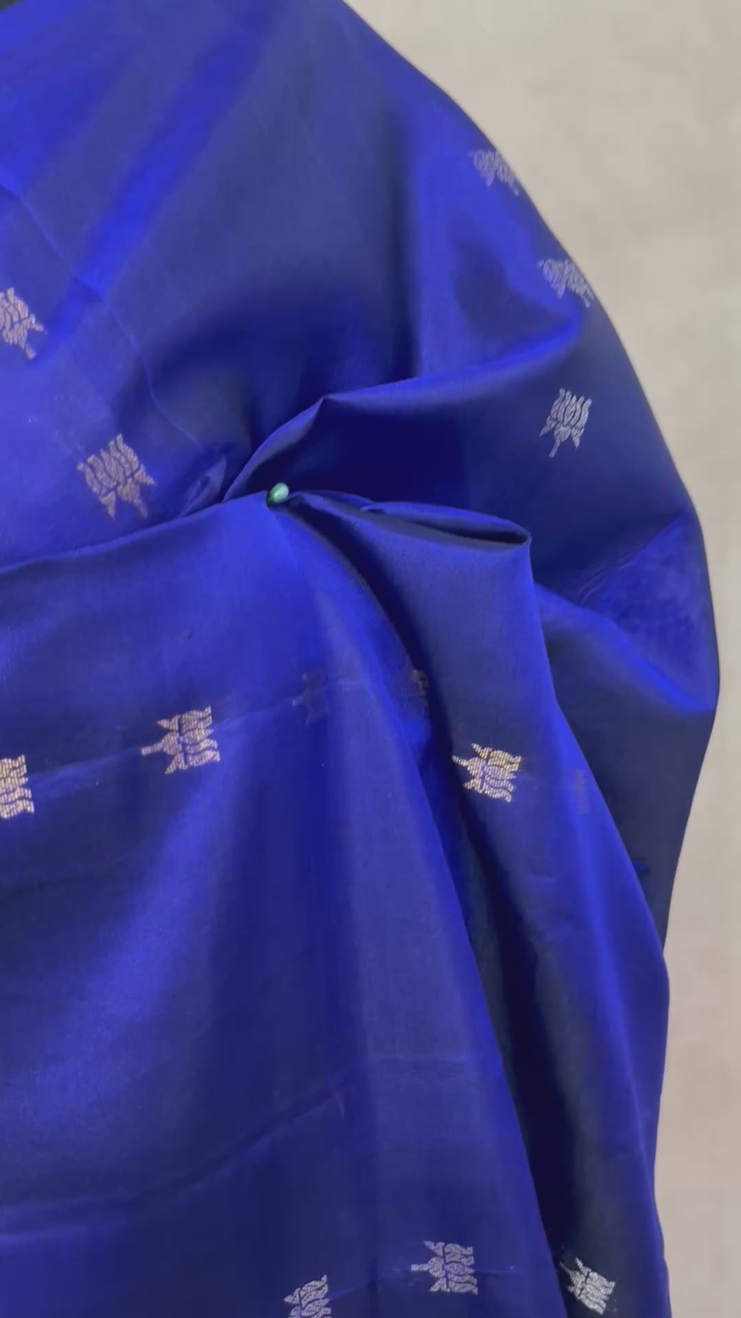Blue pure Kanchivaram soft silk saree with stitched blouse