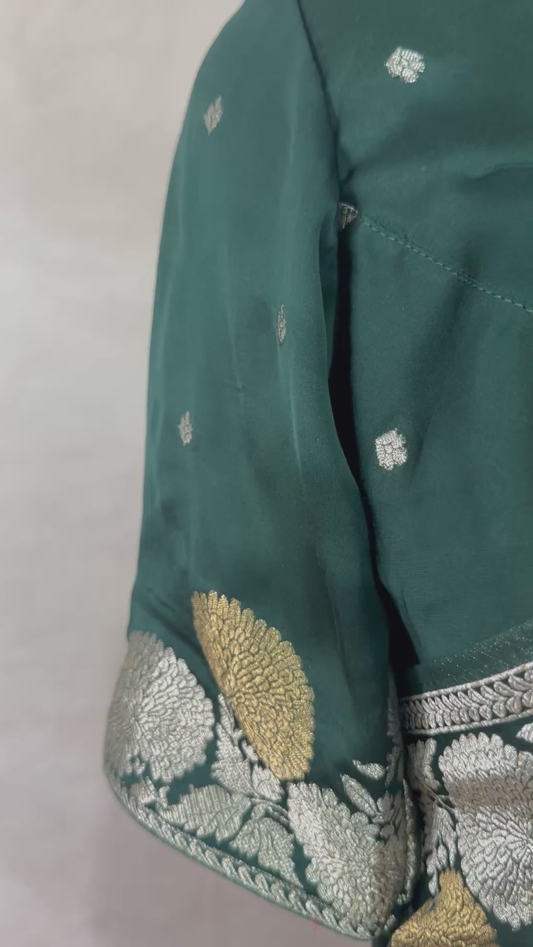 Silk crepe georgette saree with stitched blouse