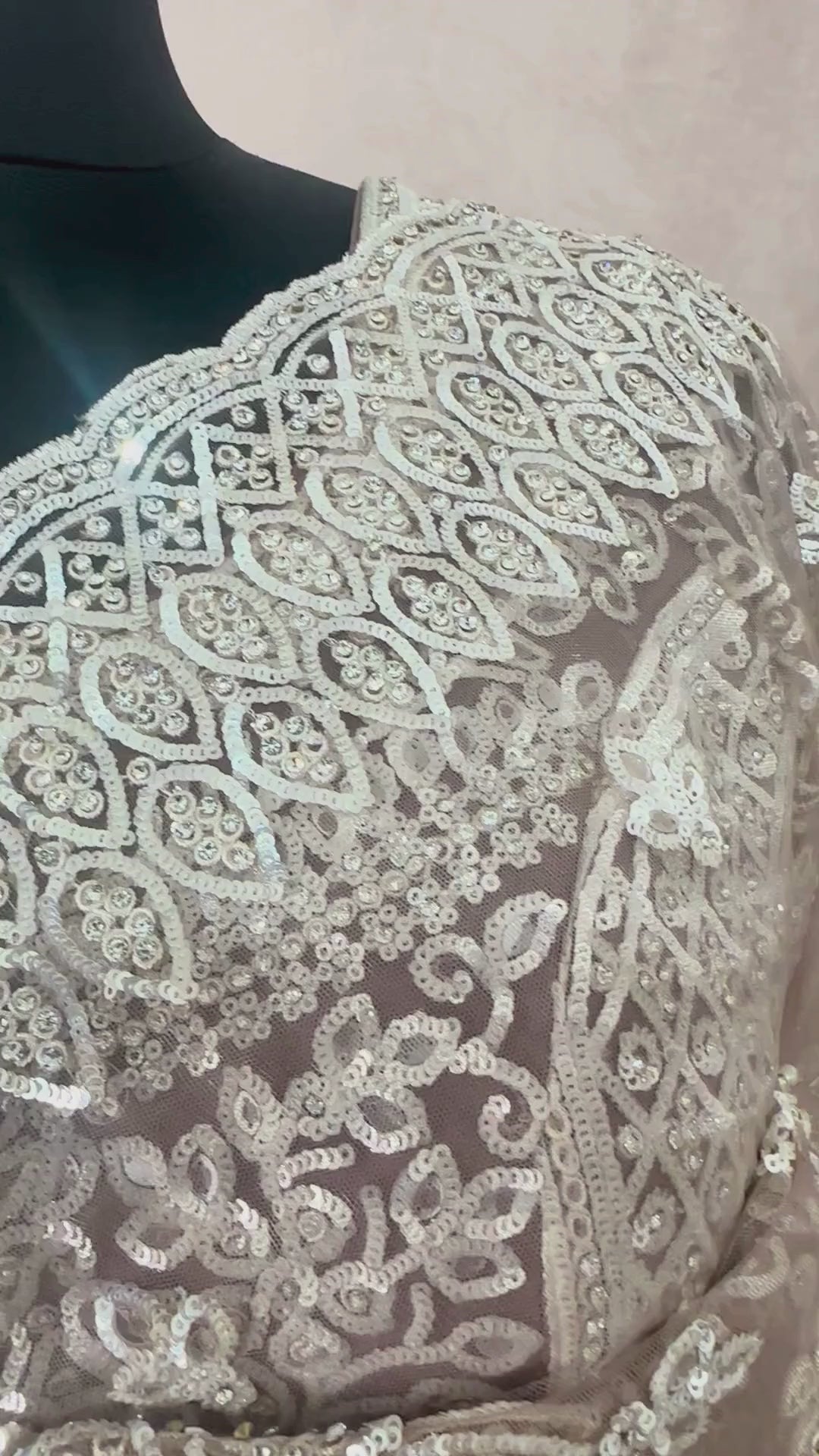 Heavy Embroidered Net Saree with stitched blouse and under skirt