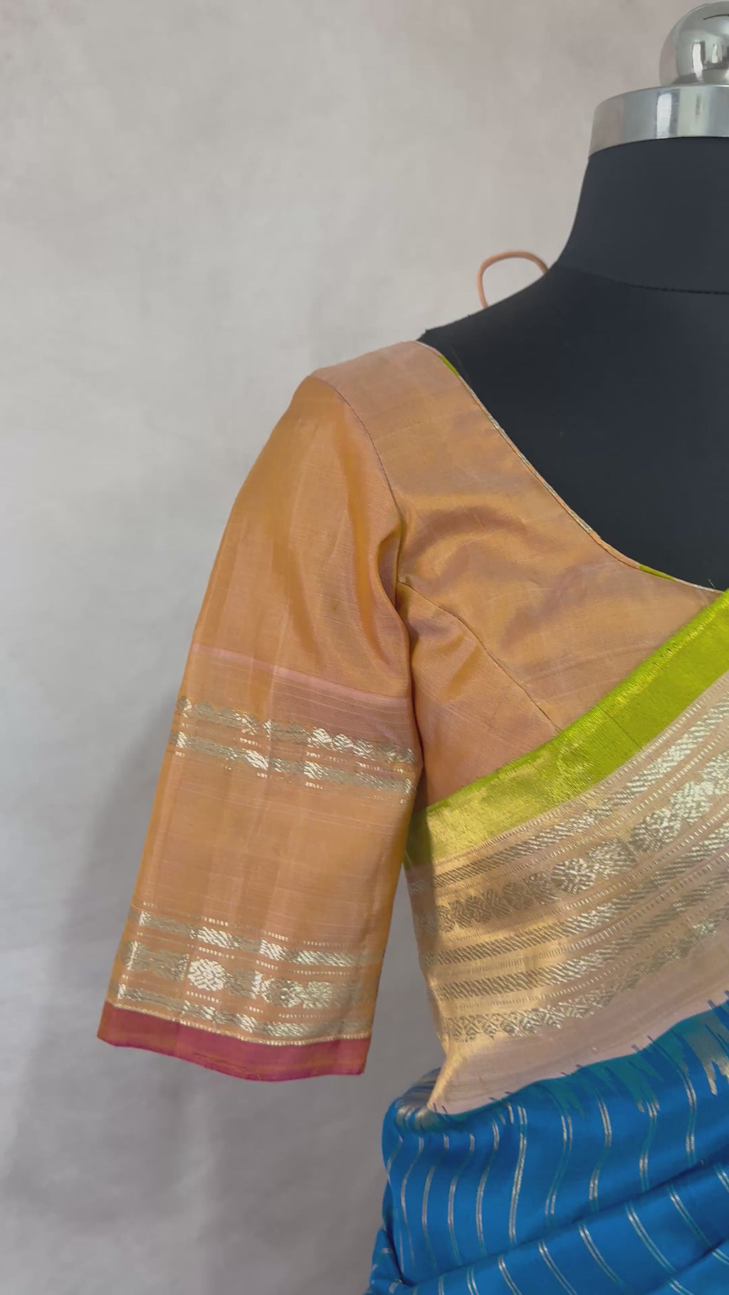 Pure silk handloom Gadwal saree with stitched blouse