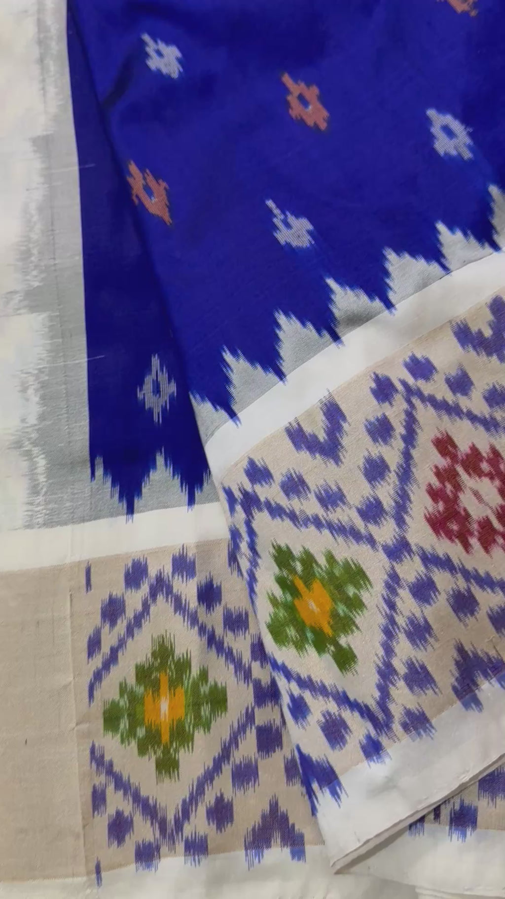Blue Ikkat handloom saree