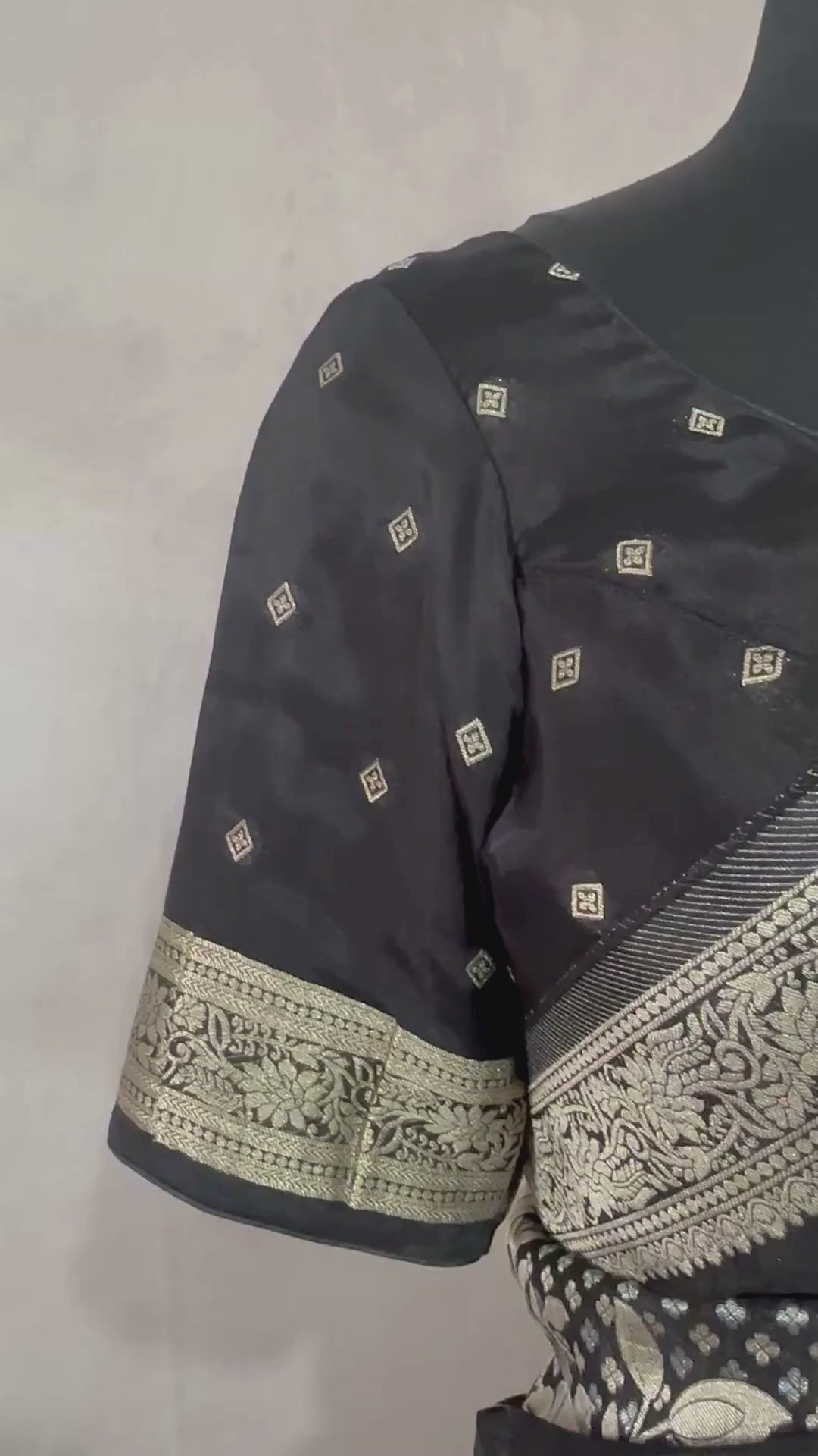 Crepe georgette saree with stitched blouse