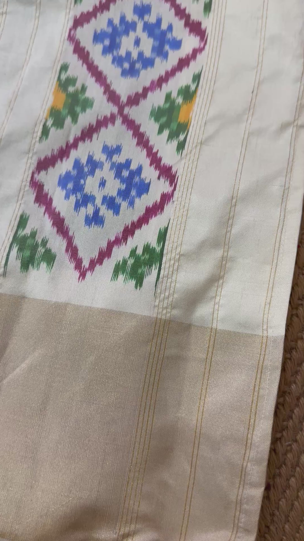 Light green Ikkat handloom saree