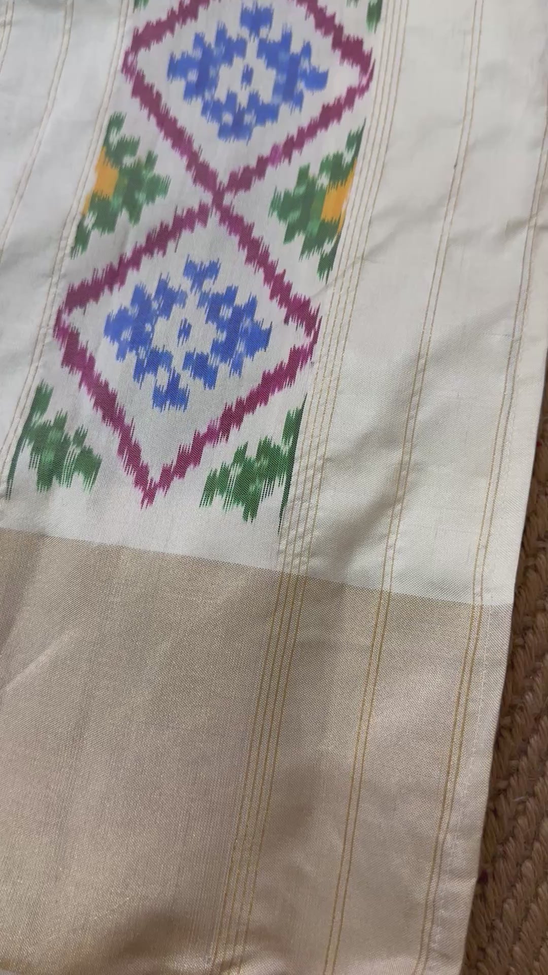 Light green Ikkat handloom saree
