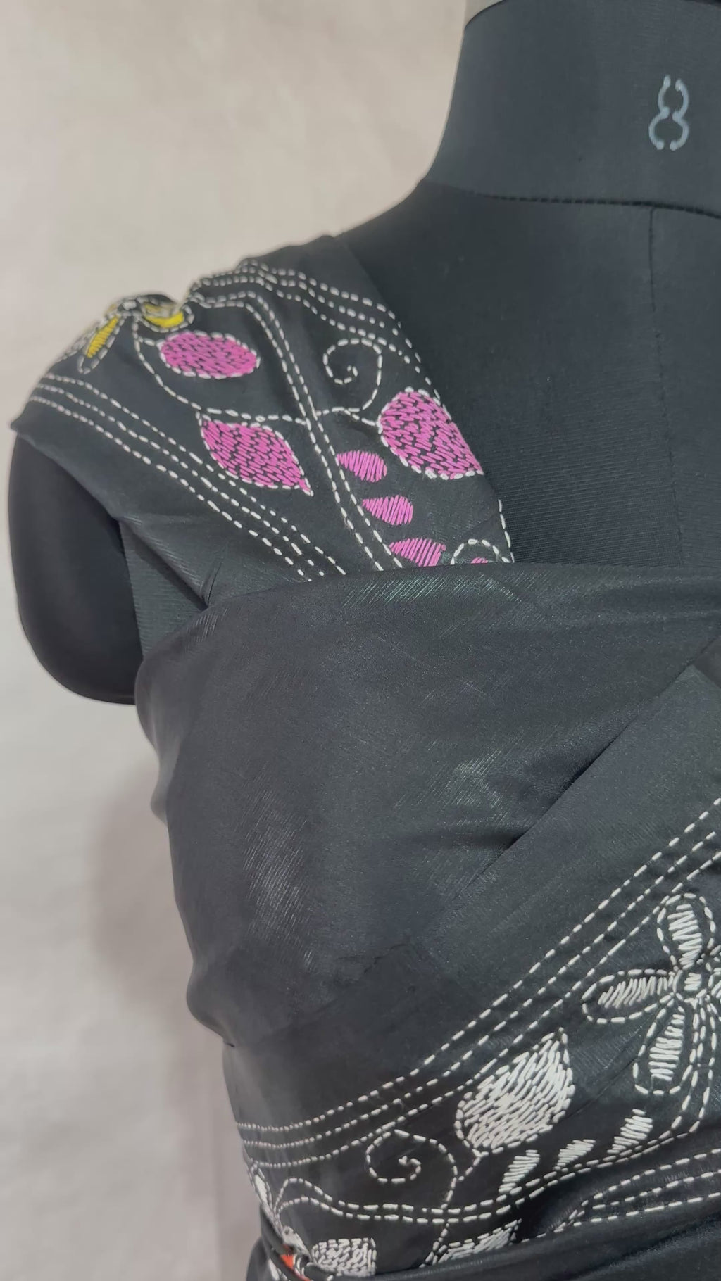 Bangalore silk saree with kantha work, No BP
