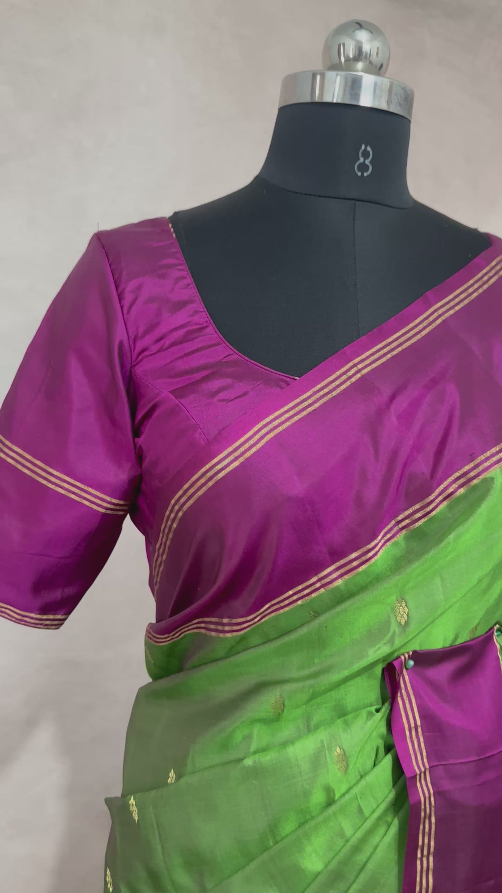 Pure kanchivaram soft silk saree with stitched blouse