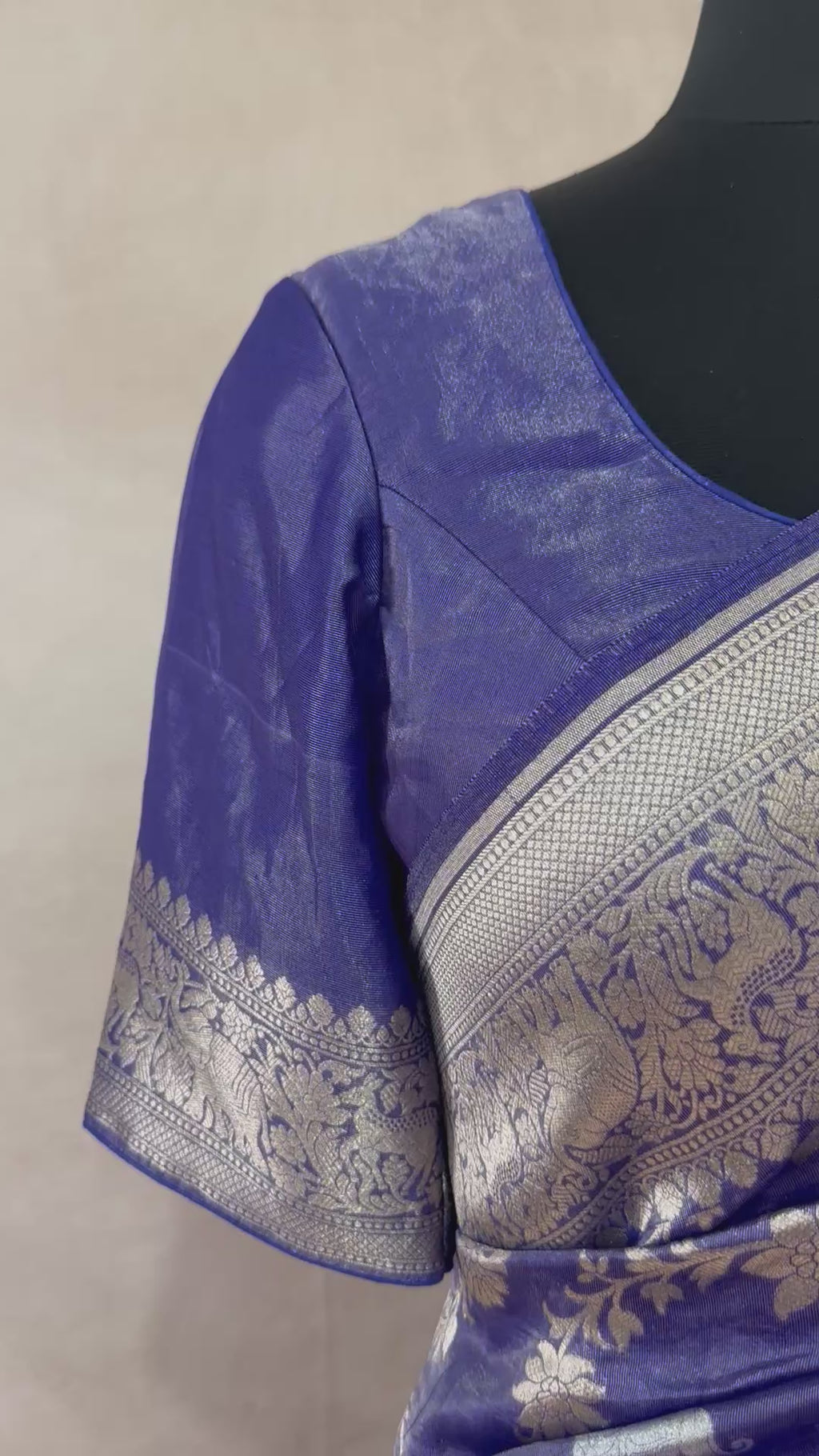 Silk Tissue Alfi figure jaal weave saree with blouse
