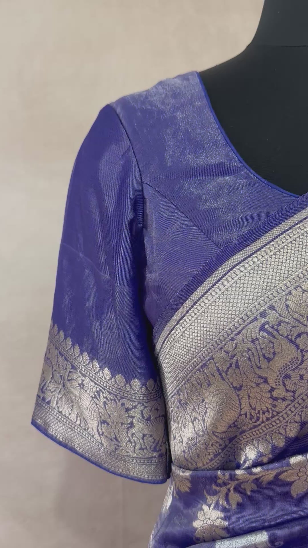 Silk Tissue Alfi figure jaal weave saree with blouse