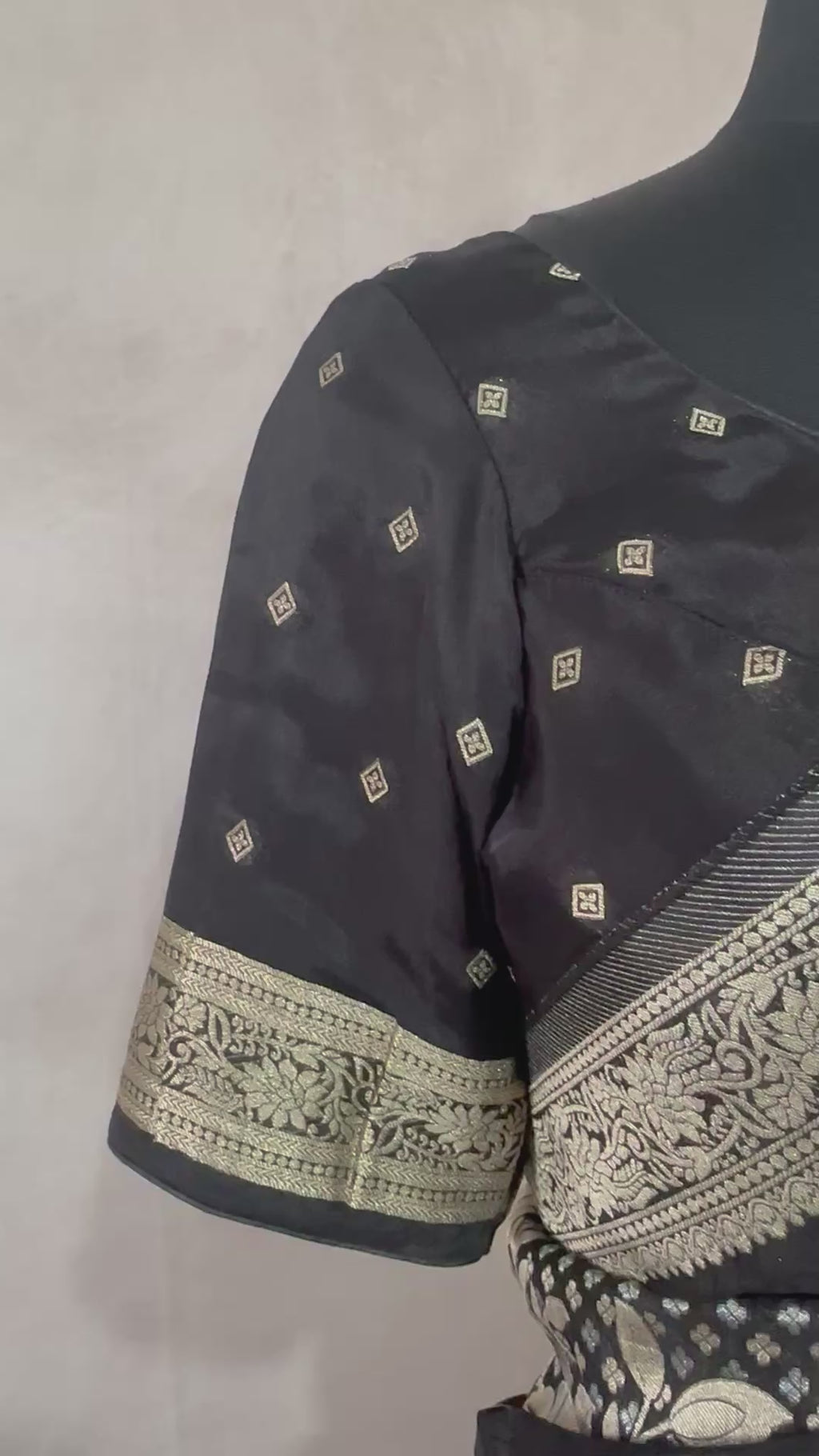 Crepe georgette saree with stitched blouse