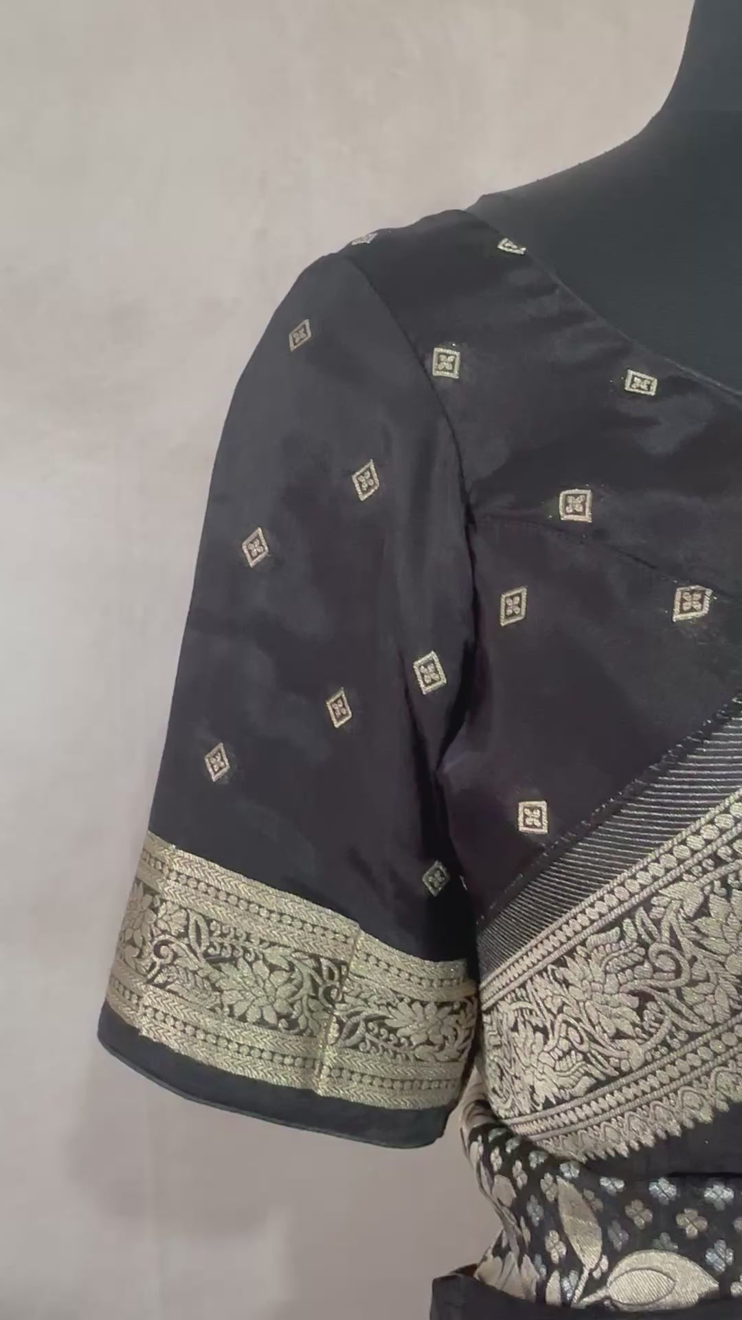 Crepe georgette saree with stitched blouse