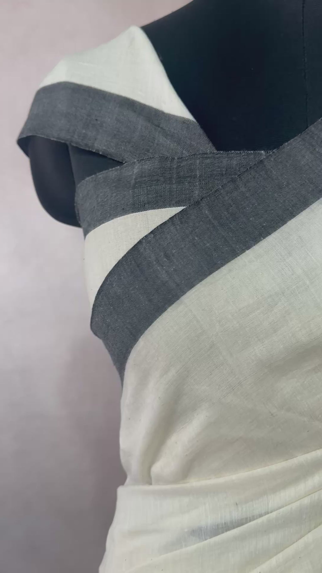 Khadi saree with jamdani temple border, NO BP