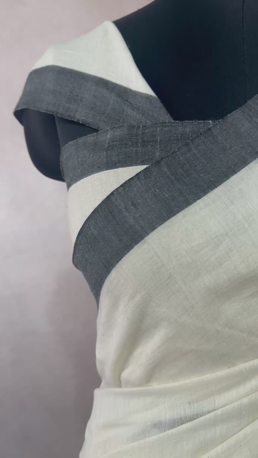 Khadi saree with jamdani temple border, NO BP